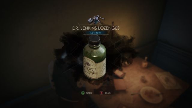 An Alone in the Dark screenshot that shows the Key Item "Dr. Jenkins' Lozenges."