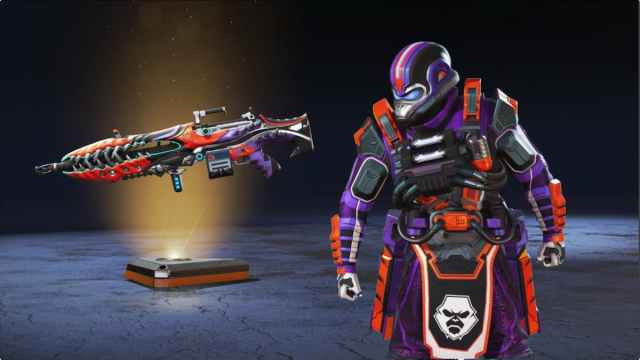 Primal Rage Caustic and Ferocious Bite Spitfire skins from the Apex Legends Inner Beast Event.