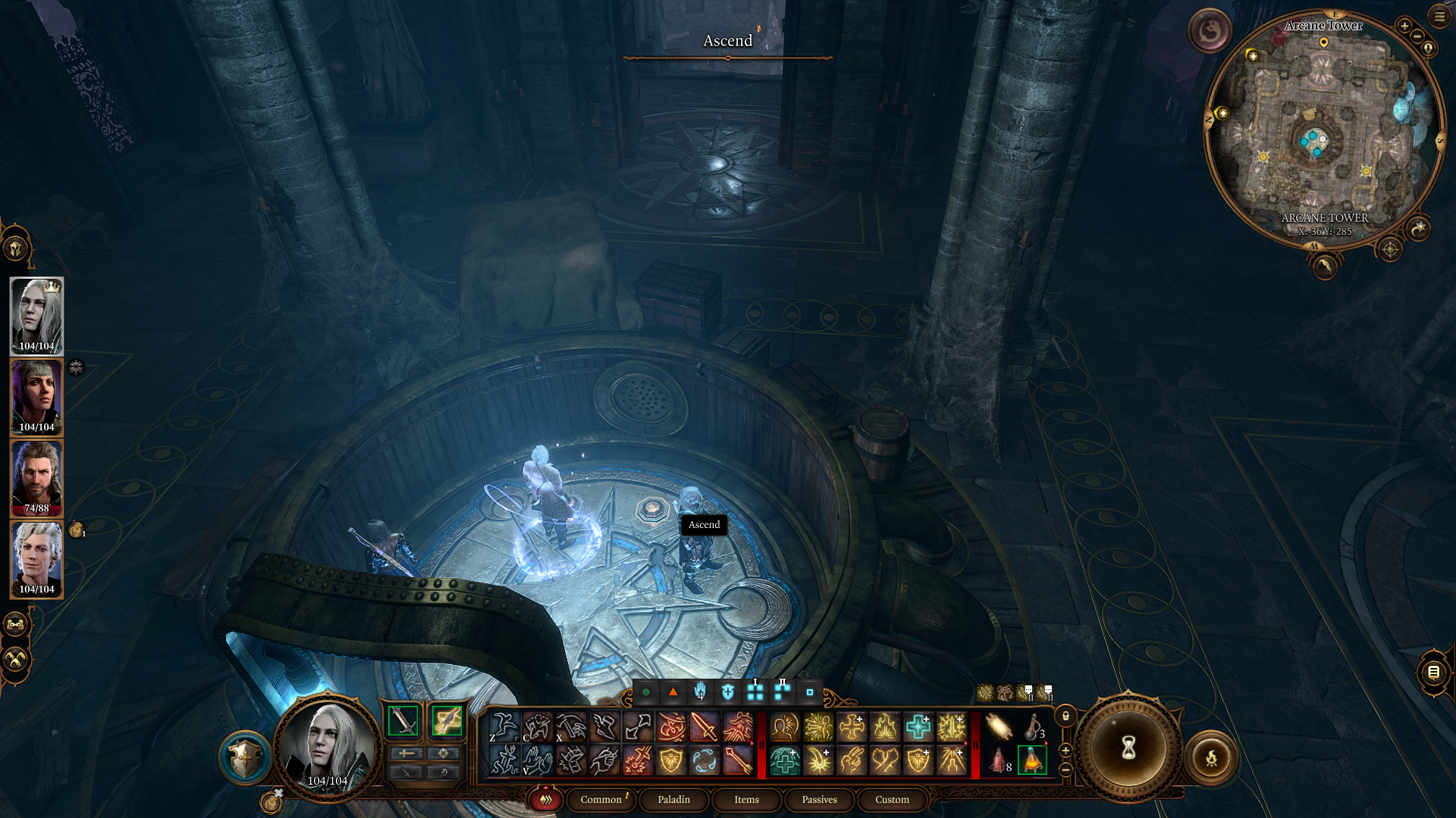 Image of the elevator in the Arcane Tower in BG3.