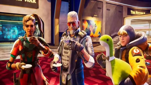 Ballistic, Rampart, and Wattson sipping tea in Apex Legends Breakout Launch trailer