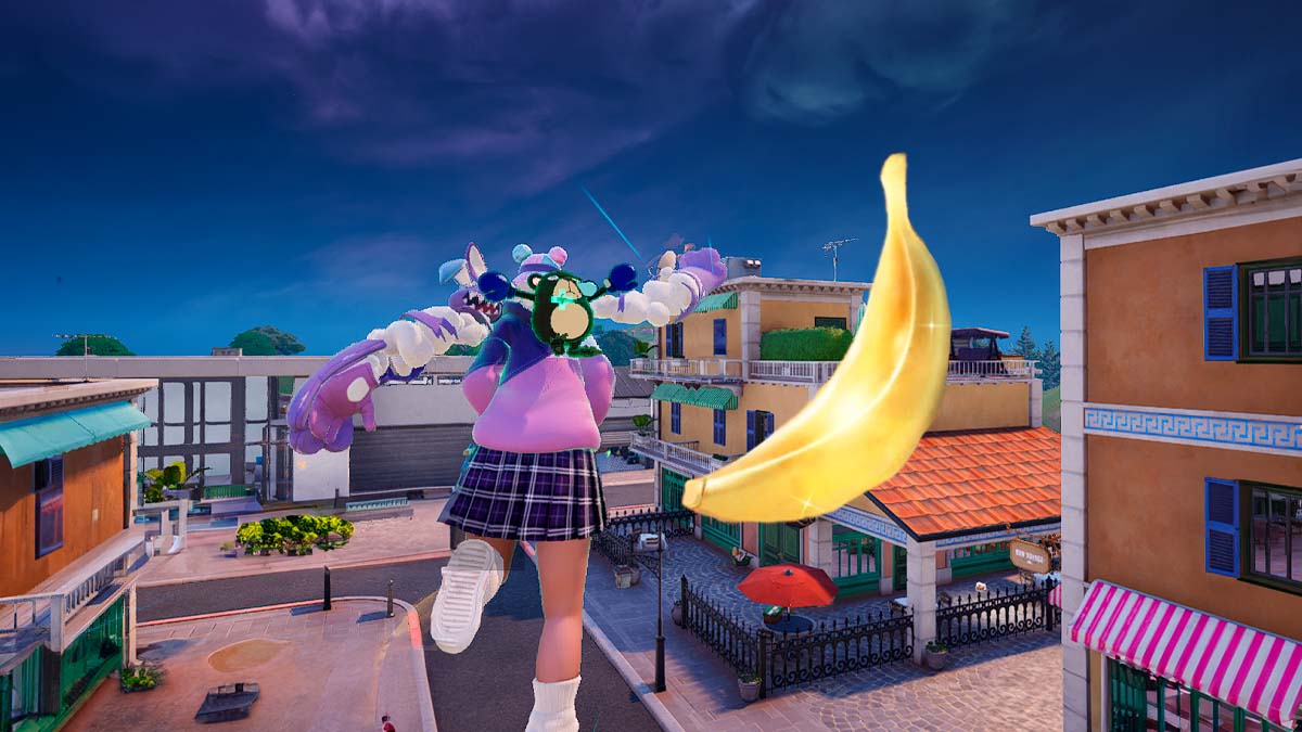 character jumping w banana of the gods