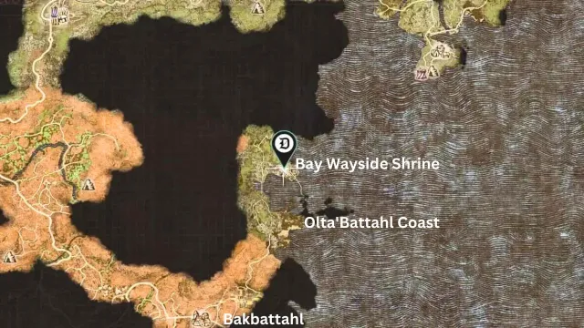 Marker and points of interest to find the bay wayside shrine in dd2