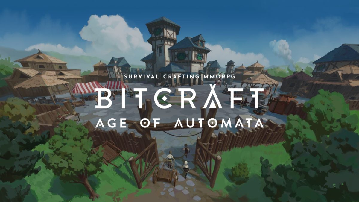 BitCraft home screen, featuring a picturesque vista with a building in the background