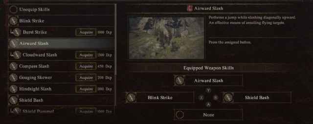 Image of the Abilities tab for Fighters in Dragon's Dogma 2.