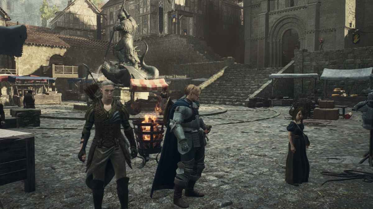 Image of the Arisen and Glyndwr standing together in Dragon's Dogma 2.