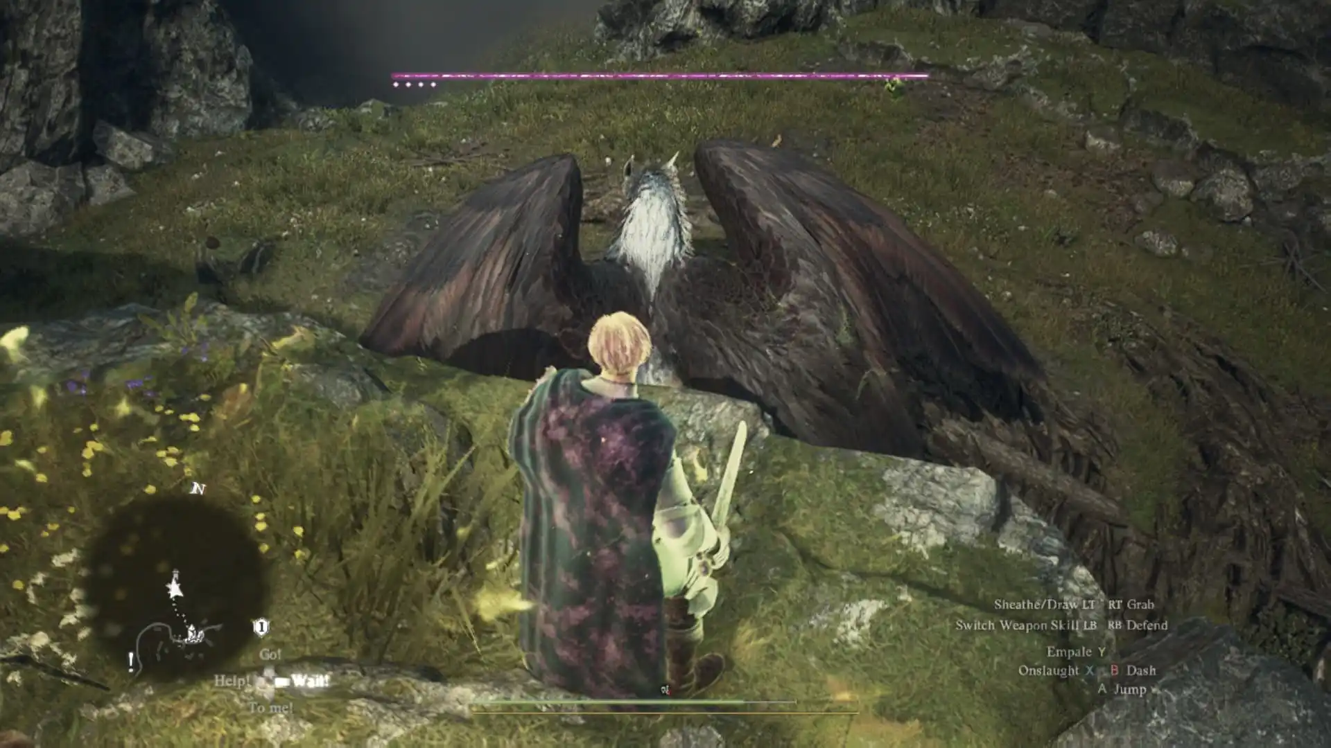 Image of a Griffin and the Arisen in Dragon's Dogma 2.