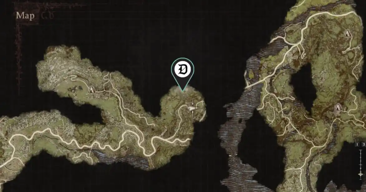 Image of the map in Dragon's Dogma 2.