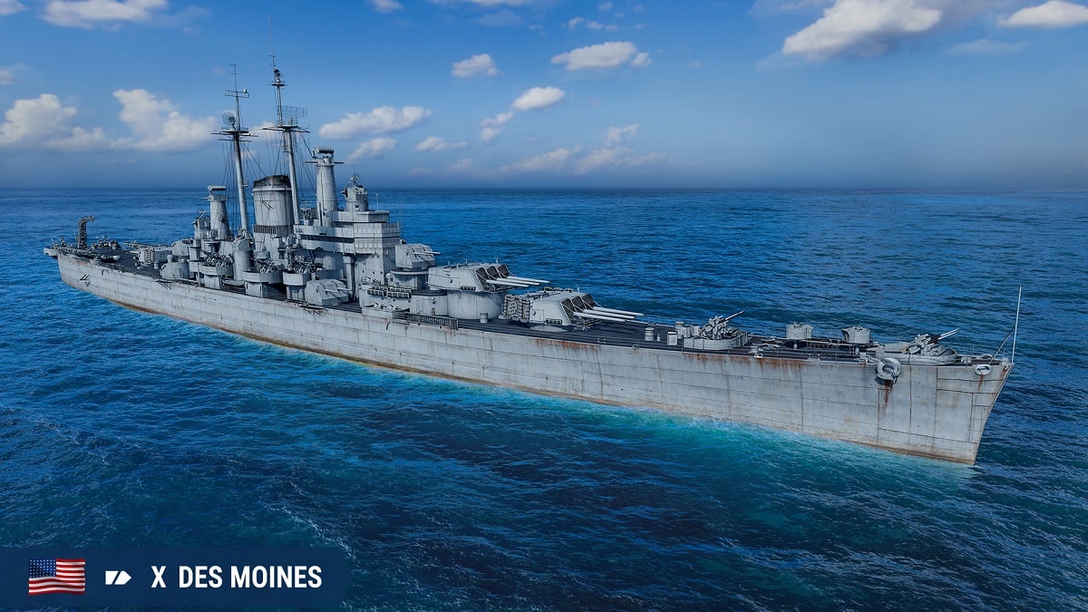 The American Des Moines in World of Warships.