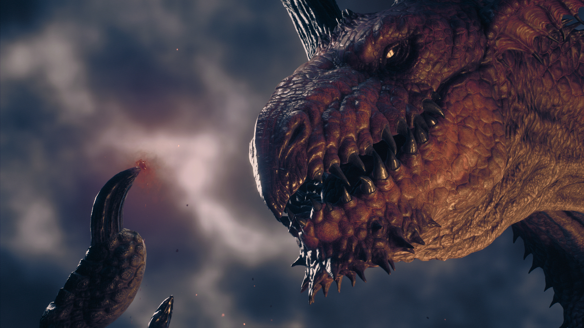 A Dragon eating a heart in Dragon's Dogma 2