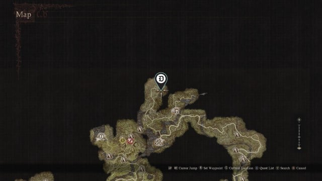 The location of the sorcerer Eini's home in Dragon's Dogma 2.