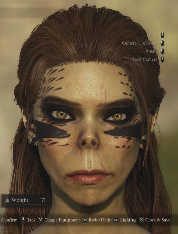 A character created in Dragon's Dogma 2 showing Lae'zel from Baldur's Gate 3.