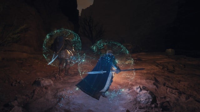 The standard setup for a Mystic Spearhand build, including an invincibility bubble and seeking projectiles.
