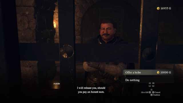 Guard asking for a bribe in Dragon's Dogma 2