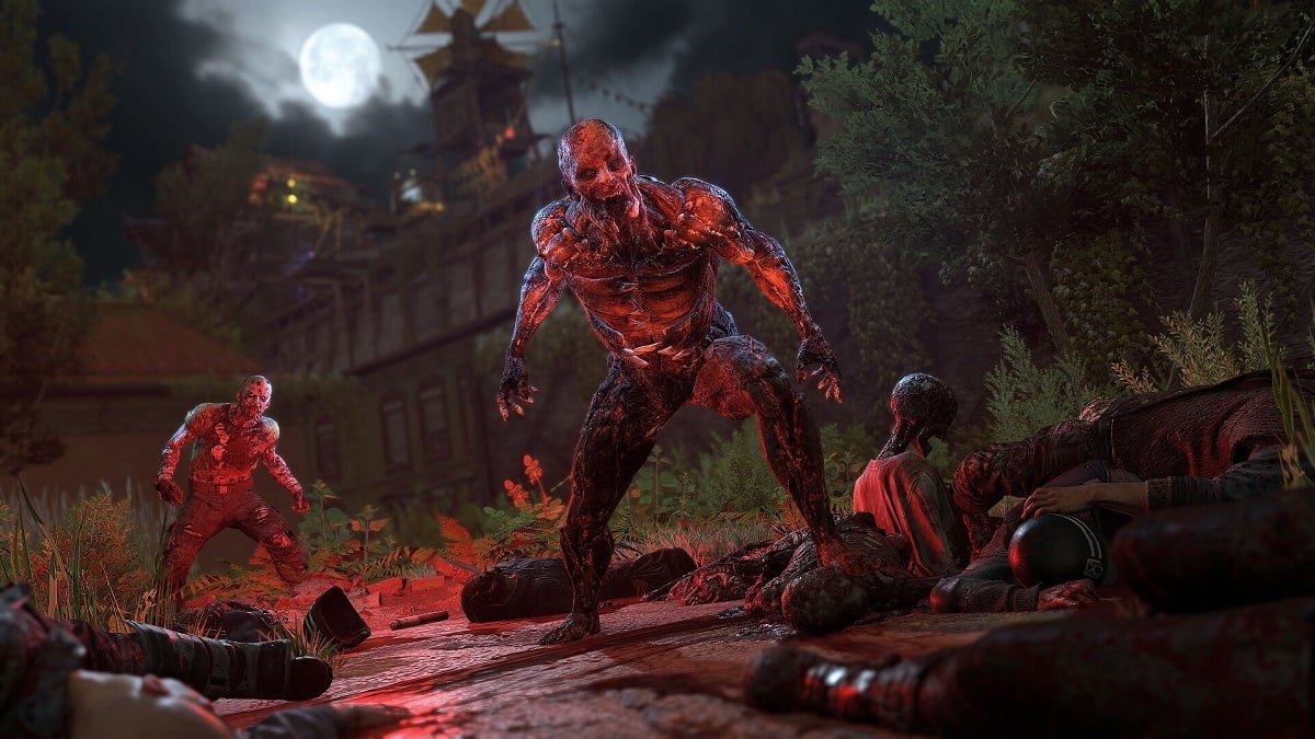 An image of zombies preparing to attack in the moonlight in Dying Light 2.