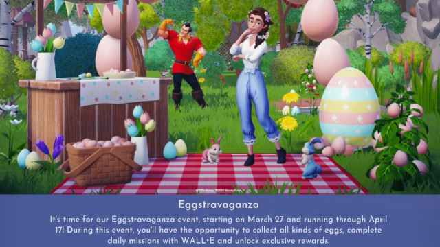 The Eggstravaganza event description in Disney Dreamlight Valley.