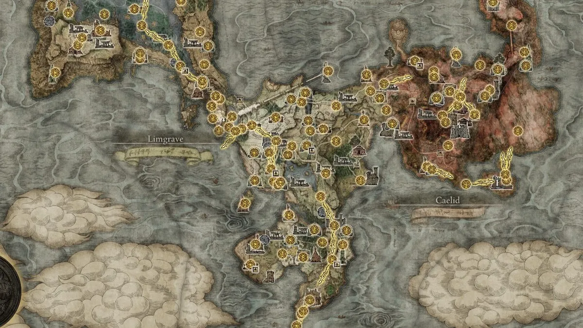 Full Limgrave Map Zone Size And Key Locations In Elden Ring   Elden Ring Limgrave Full Map 