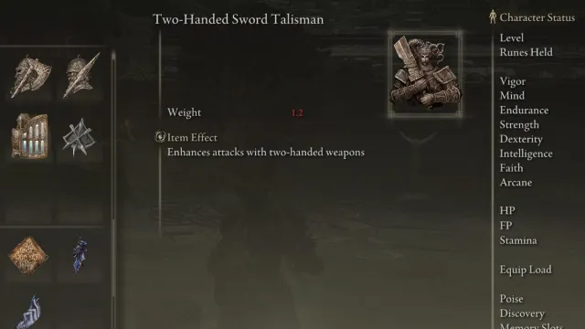 The Two-Handed Sword Talisman in Elden Ring Shadow of the Erdtree.
