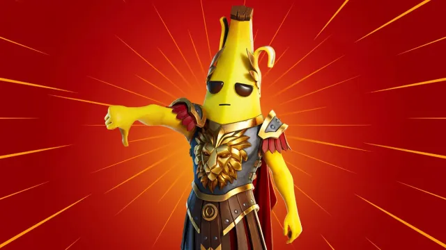 Peely doing a thumbs down in Fortnite