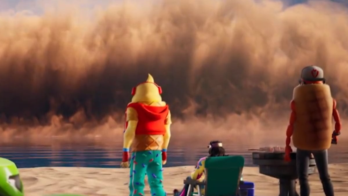 A sandstorm in a teaser clip for the new Fortnite season.