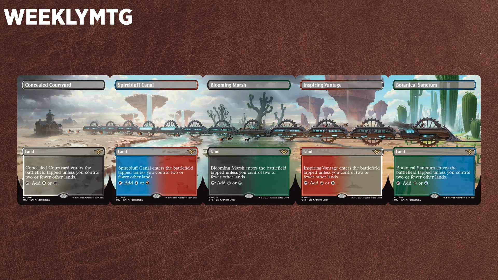 A panorama of Fastlands in MTG OTJ