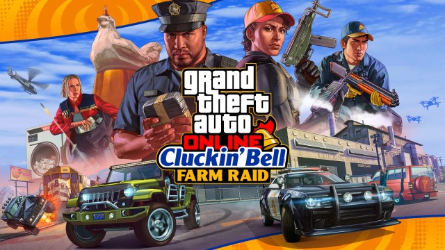Grand Theft Auto Clukin Bell Farm Raid keyart