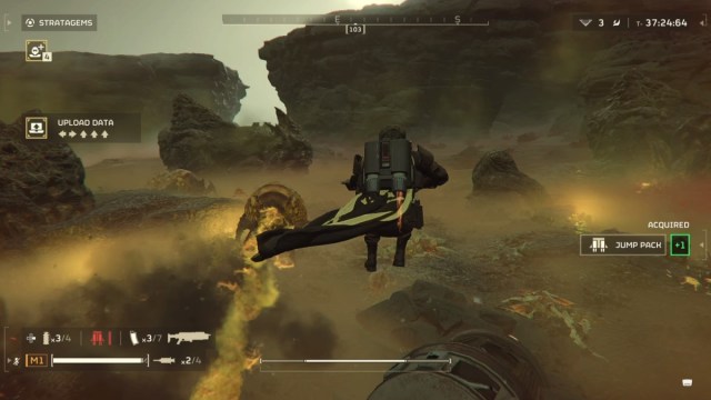 Using the Jump Pack to avoid bile in Helldivers 2