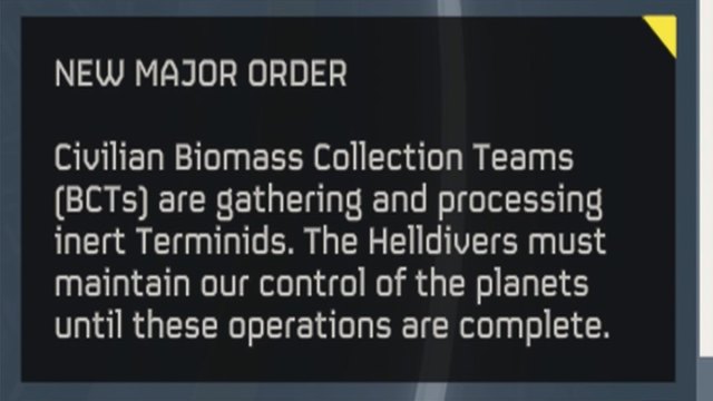 BCT Major Order in Helldivers 2