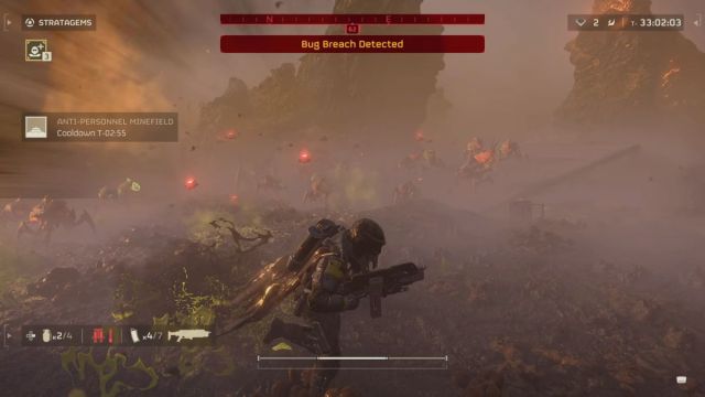 Running away from Scavengers as mines get deployed in Helldivers 2
