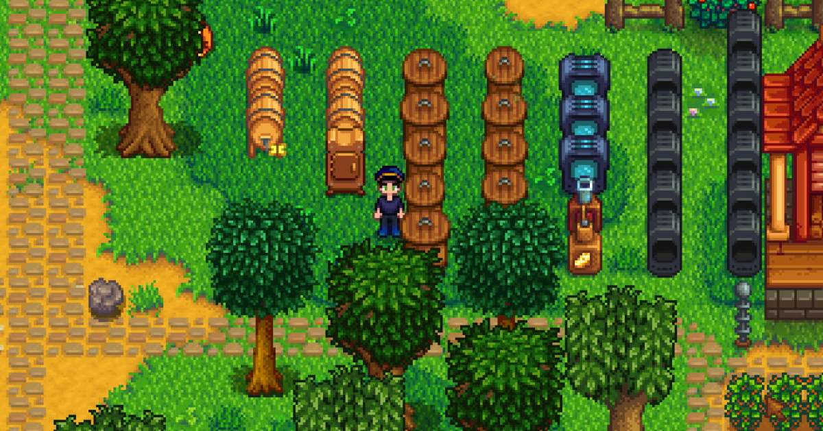 Dehydrator tool in the middle of a farm in Stardew Valley