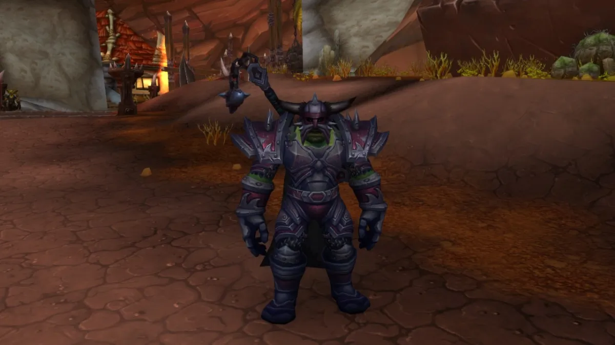 Image of an Orc in WoW wearing plate armor.