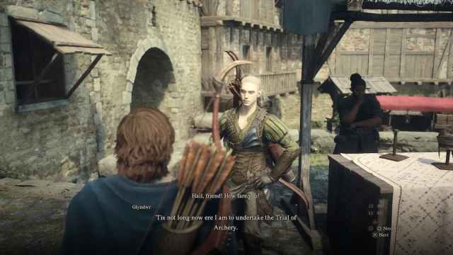 Conversation with Glyndwr in Dragon's Dogma 2.