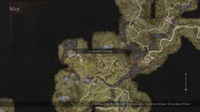 Ancestral Chamber on the map in Dragon's Dogma 2.