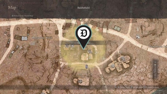 Isaac's wares location marked on a map DD2