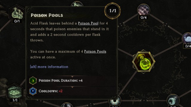 The Poison Pools specialization node in Last Epoch.
