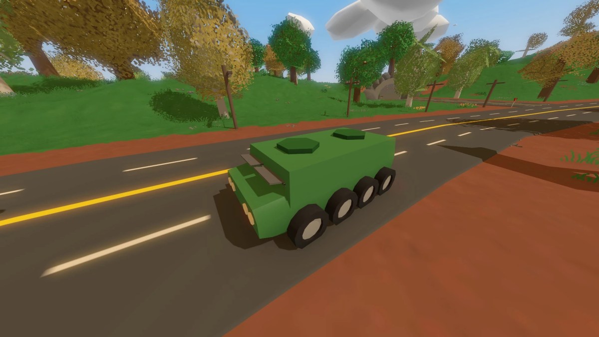 An in game image of a vehicle from Unturned.