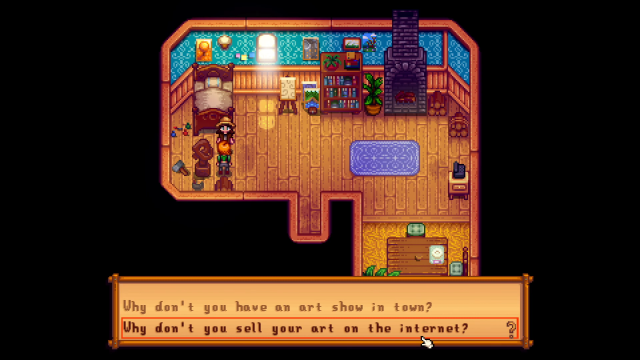 Speaking with Leah in her cottage Stardew Valley