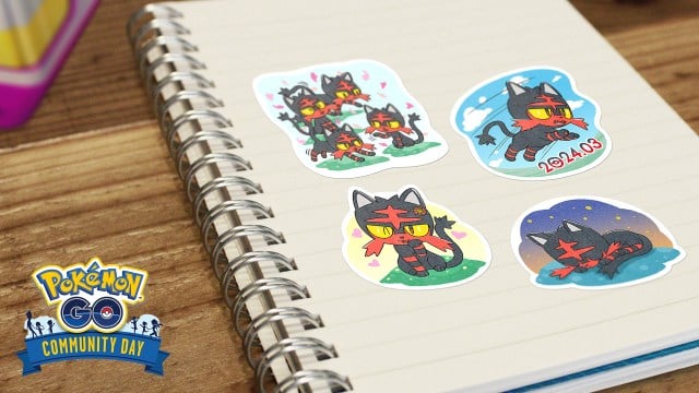 Litten Community Day Stickers in Pokemon Go