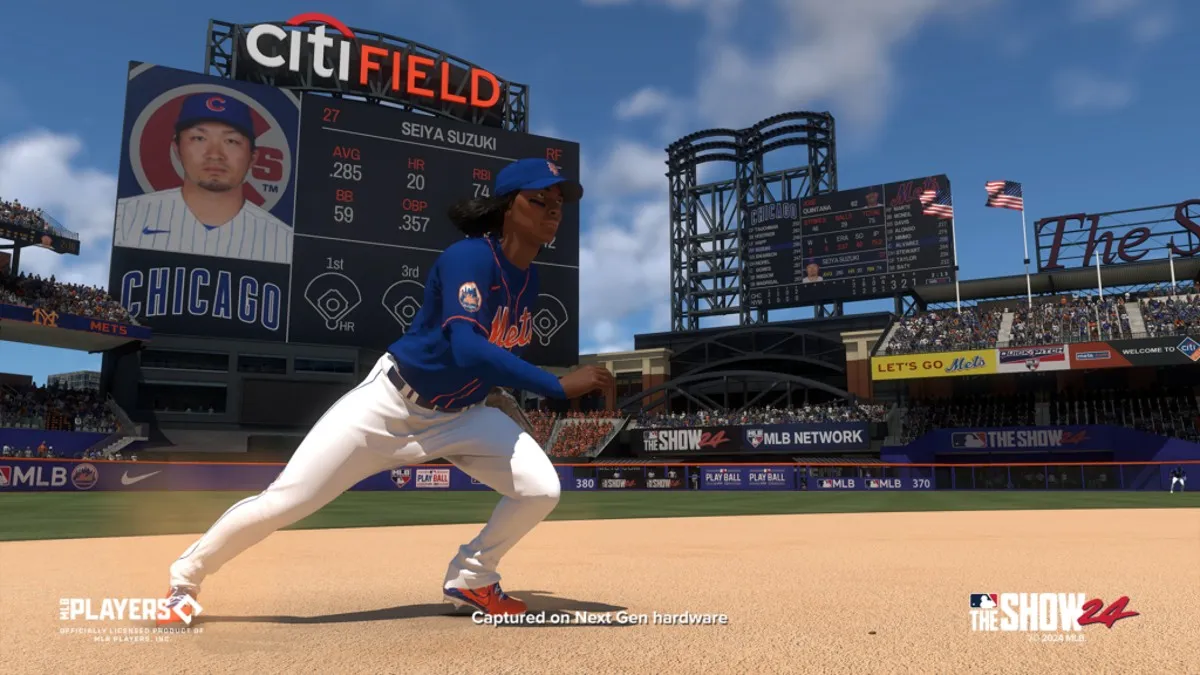 MLB The Show with a female baseball player