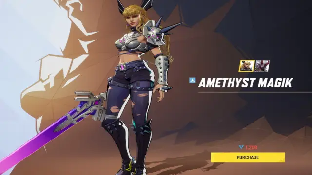 The Amethyst Magik skin in Marvel Rivals.