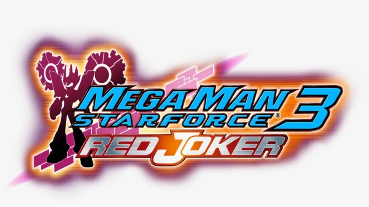 The Mega Man Star Force 3 Red Joker splash screen on a white background