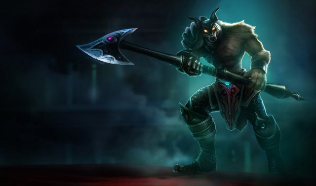 Nasus walking forward and holding his staff in both hands.