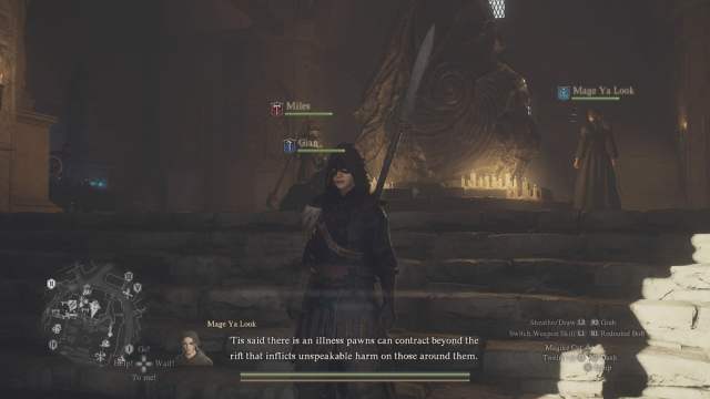 Pawns talking about Pawn Illness in Vernworth in Dragon's Dogma 2