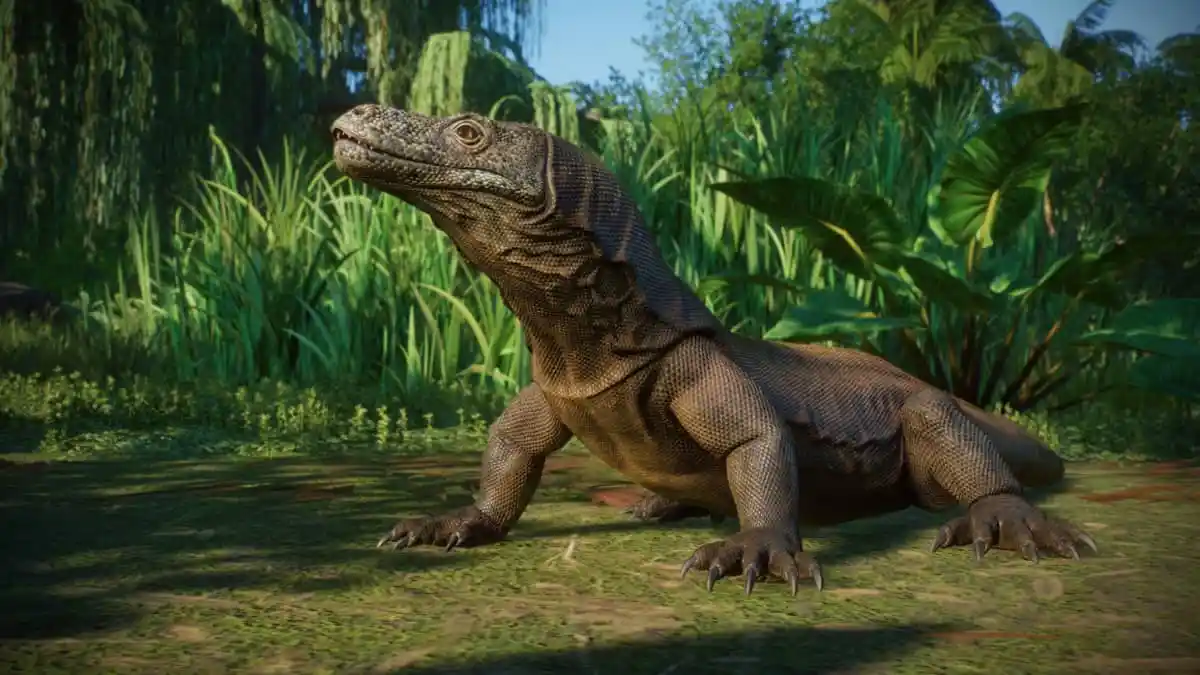 A Komodo Dragon in a promotional image for Planet Zoo.