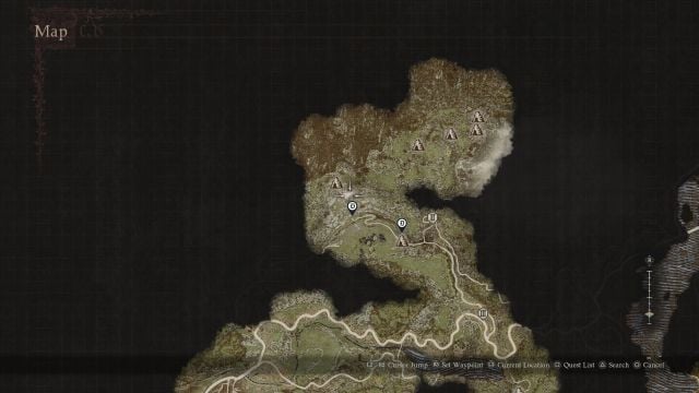 Locations of Ancient Battleground and its ruins in Dragon's Dogma 2.