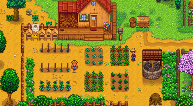 Image of a farm in Stardew Valley.