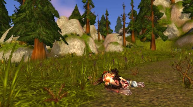 A dead trogg in the Valley of Kings in WoW Classic