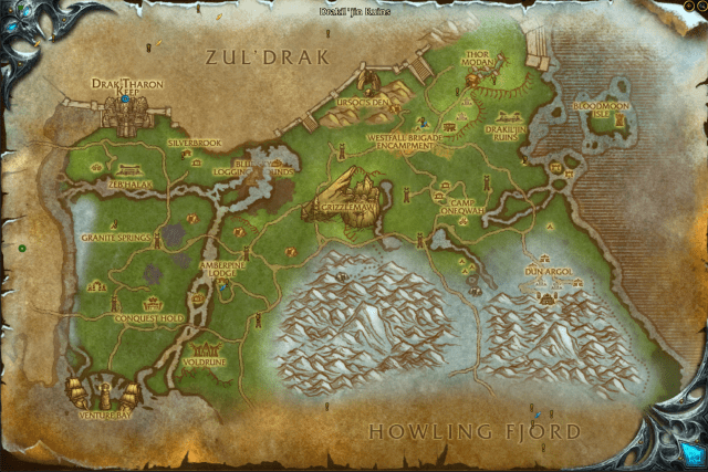 Map of Grizzly Hills in World of Warcraft