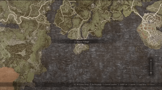 An image showing Harve on the map in Dragon's Dogma 2.