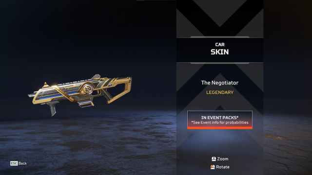 The Negotiator C.A.R. skin from the Apex Legends Shadow Society collection event.