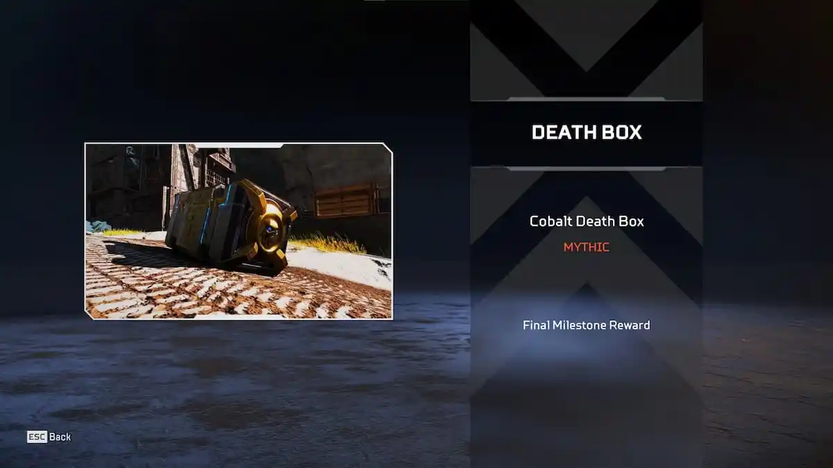 The Cobalt Death Box skin from the Apex Legends Shadow Society collection event.